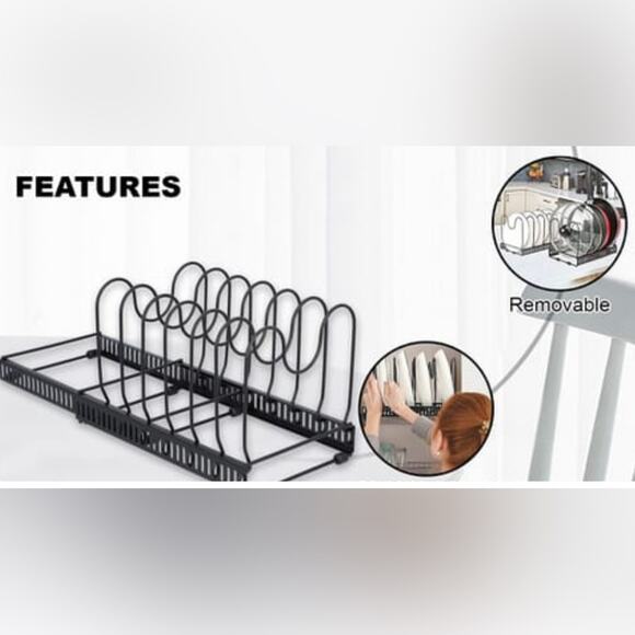 Black pan and lid organizer - Picture 2 of 7